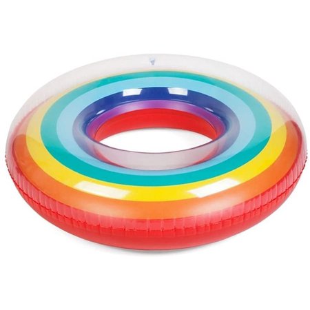 Rainbow Inflatable Circle Float Pool Swimming Ring for dult Kids Women ...