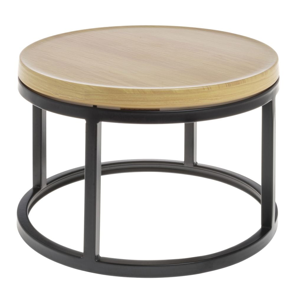 HUBERT® Black Display Riser with Butcher Block Top - 11 1/5