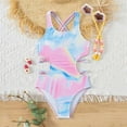 thumbnail image 2 of BOBOGOJP Girls' One Piece Leopard Swimwear Cut Out Spaghetti Straps Swimsuit Floral Beach Bathing Suit for Girls Toddler Kids Pink for Size 9-10 Years, 2 of 8
