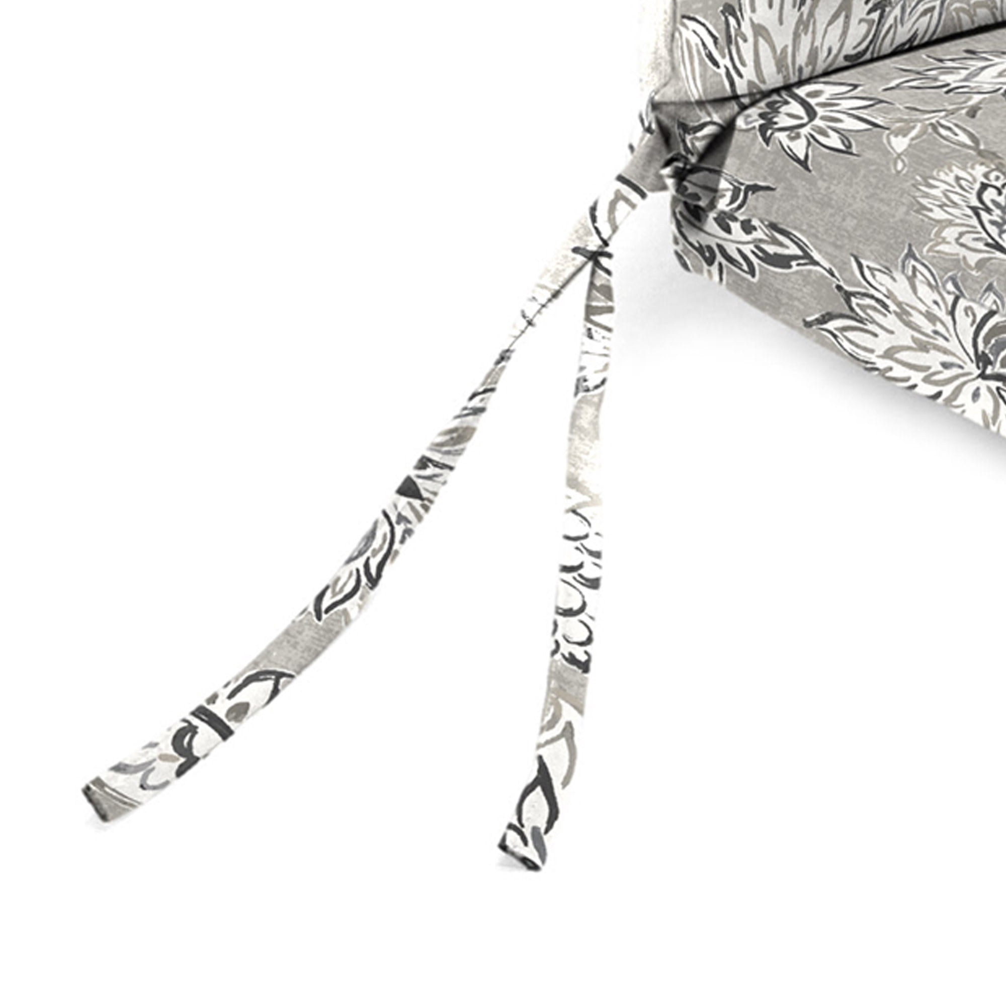 Jordan Manufacturing 44" x 21" Adair Gray Jacobean Rectangular Outdoor Chair Cushion with Ties and Hanger Loop