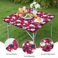 thumbnail image 4 of Red Baseballs and Stars Pattern Square Fitted Tablecloth with Elastic Edge,Square Table Cover,Washable Elastic Table Cover for Home Kitchen Party Decor 34"x34", 4 of 6