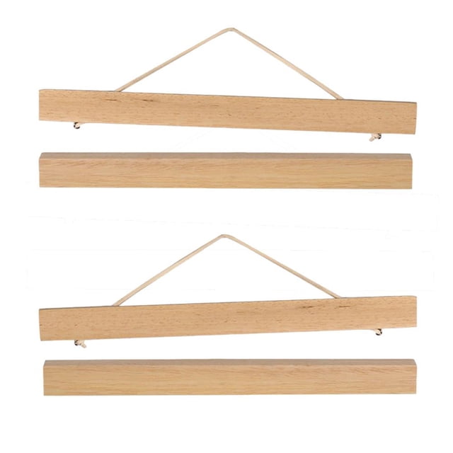 DOLITY 2 Pairs Wooden Picture Frame DIY Photo Poster Scroll Painting Hanger 21cm