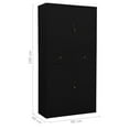 thumbnail image 4 of vidaXL Armoire de Bureau Noire 90x40x180 cm Acier, 4 of 5