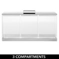 thumbnail image 4 of mDesign Cosmetic Divided Organizer Canister Box, 3 Sections, Lid, Clear/Chrome, 4 of 8