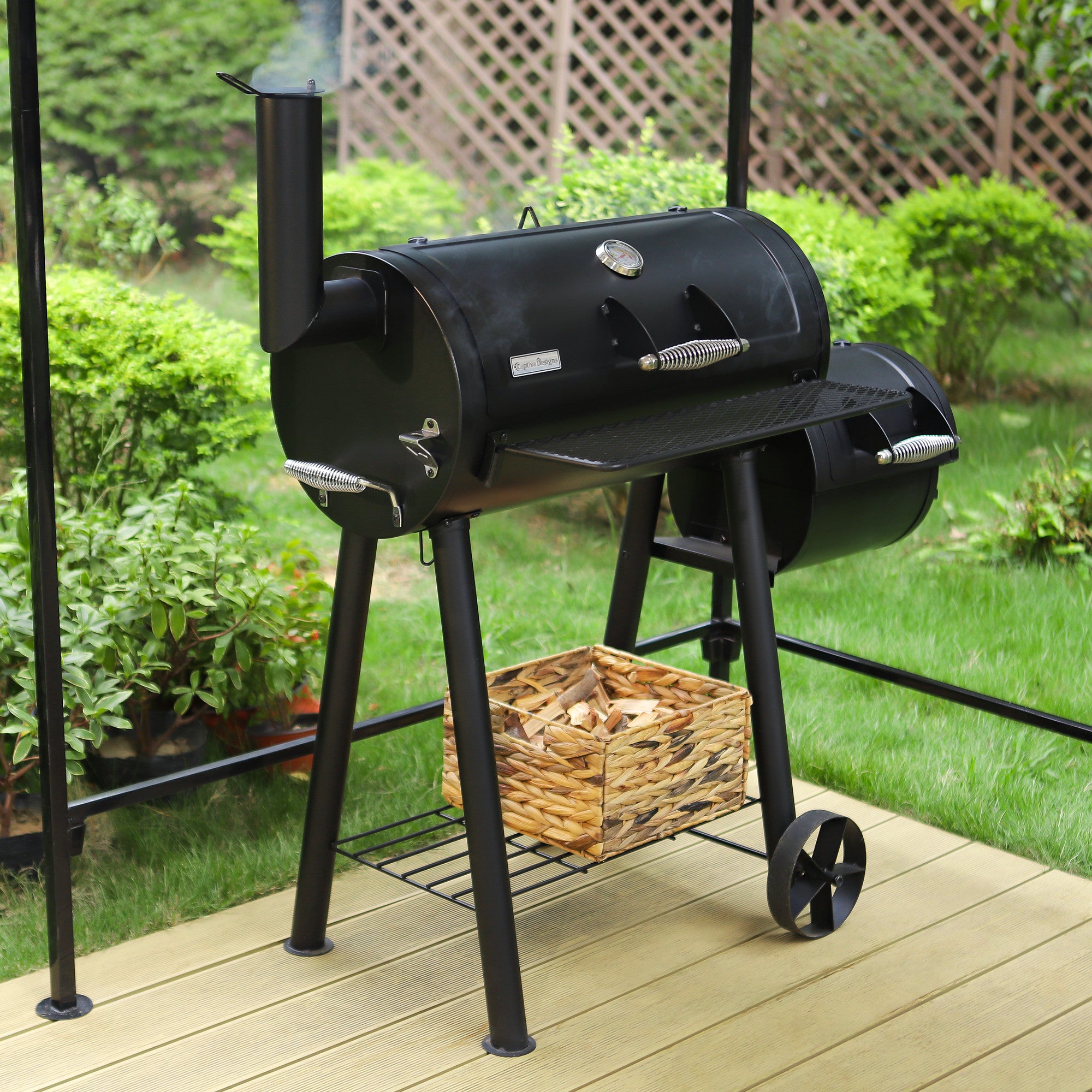 Sophia & William Portable BBQ Charcoal Grill with Offset Smoker, Black - image 2 of 10