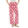 thumbnail image 2 of Tnhcen Women's Heart Print Flannel Pajama Pants with Pockets Cozy Fuzzy Sleepwear Winter Warm Comfortable Lounge Pants S-3XL Multicolor, 2 of 4