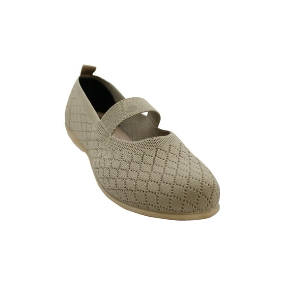 FLAT BALERINA DE MUJER ARENA TEXTIL MARCA LEON 222