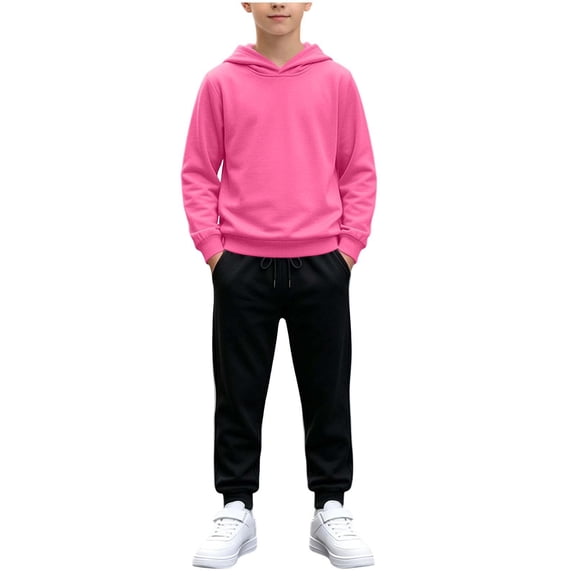 Edvintorg 2 Piece Sets for Boys Long Sleeve Workout Casual Hoodie and Sweatpant with Pocket Kids Clothes Boys Size 1-15