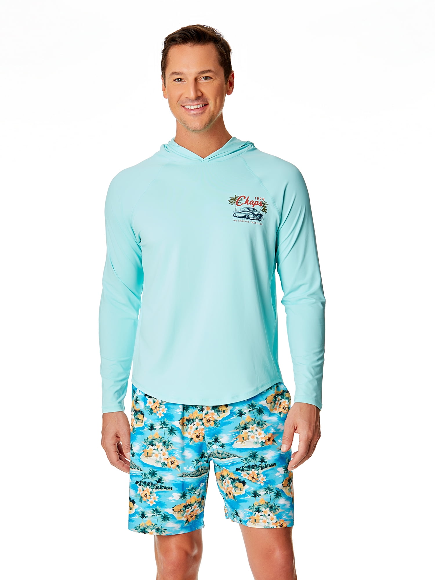 Chaps Men's & Big Men's Swim Trunks with UPF50+, 7" Inseam, Sizes S-3XL