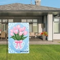 thumbnail image 3 of Amhnf Pink Tulips In Blue Vase With Bow Garden Flag For Home Outdoor Garden Yard Decor 12x18 inch, 3 of 5