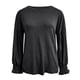 thumbnail image 3 of Tops de Mujer Elegante Blusa de Entrenamiento Informal Camisas de Otoño Leggings de Túnica de Moda Cuello Redondo Manga de Linterna Manga Larga Sudor Odeerbi ODB169544, 3 of 7