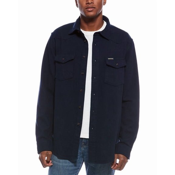 Brooks Brothers mens Rugged Twill Western Shirt, XL, Blue