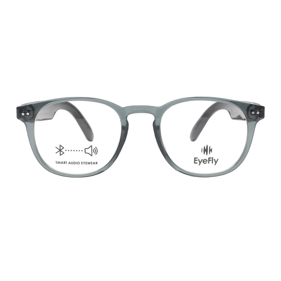 Eyefly Melody Prescription Ready Bluetooth Rechargeable Unisex Eyeglasses, Blue Crystal, Includes Case