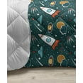 thumbnail image 3 of Spaceship Down Alternative Comforter, Doodle Monochrome Space Composition Hand Drawn Galactic Concepts Planets, Microfiber Quilt for All Season, 5 Sizes, Royal Blue White, by Ambesonne, 3 of 3