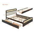 thumbnail image 2 of Harper & Bright Designs Queen Size Platform Bed Frame with Trundle and 2 Drawers, Wood Bed Frame with Padded Headboard, Espresso, 2 of 18
