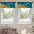 thumbnail image 2 of LALILO Kitchen Curtain Valance Rocket Flying Space Comic Book Rod Pocket Window Curtain 52"x 18" Set of 2, 2 of 7