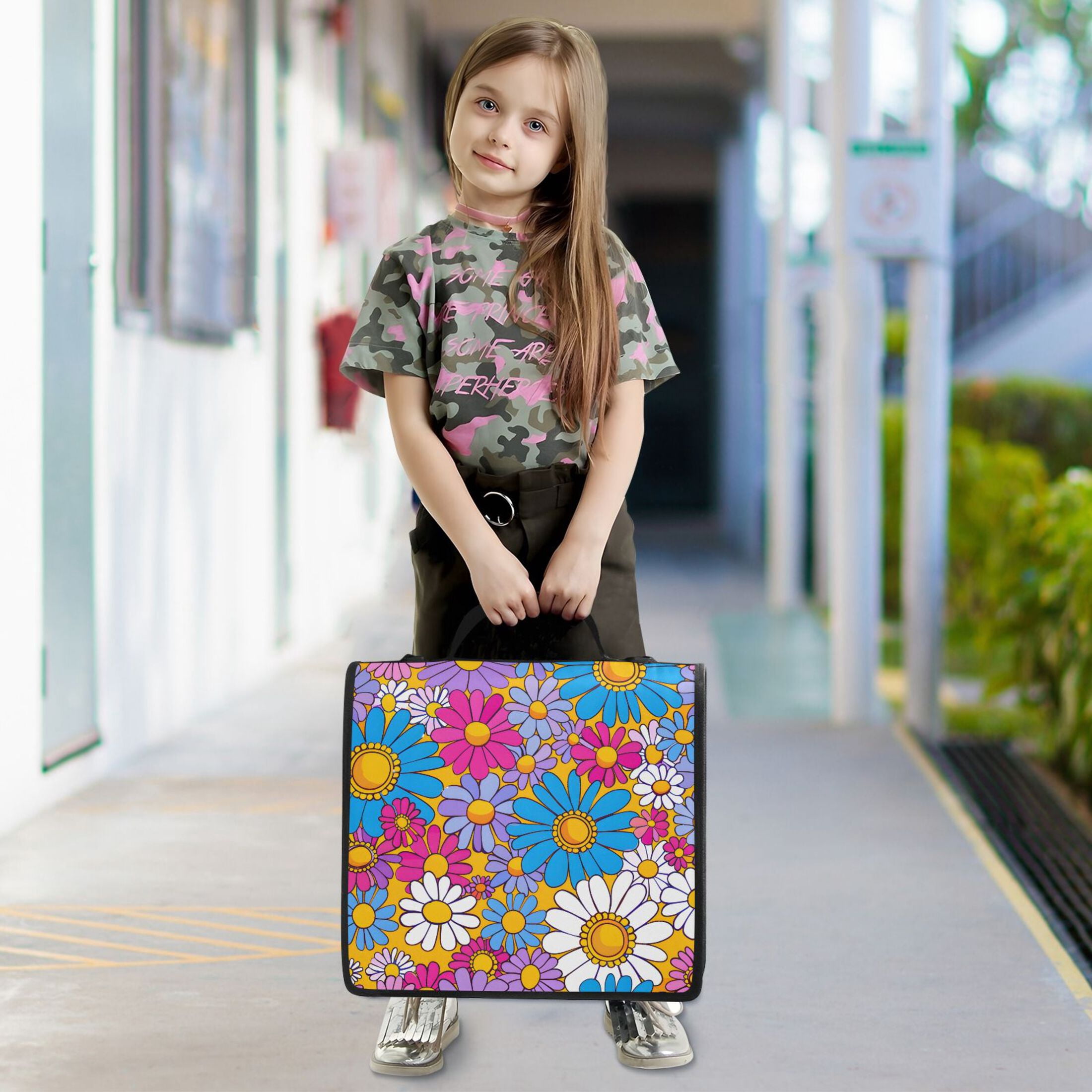 ALAZA Zipper Binder Sunflowers 3 Ring Trapper Keeper File Folder Organizer Bag