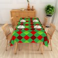 thumbnail image 6 of Lfeey Christmas Rectangle Tablecloth 36x55 Inch, Red Green Argyle, Waterproof, 6 of 6