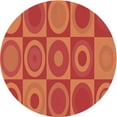 thumbnail image 1 of Ahgly Tapis Rond Lavable en Machine Intérieur Transitionnel Orange Vif, 3 Pieds Rond, 1 of 7