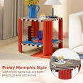 thumbnail image 4 of Flycity Memphis Modern Style End Table, Striped Design Wood Side Table with Solid Wood Legs for Living Room Bedroom Furniture, 4 of 7