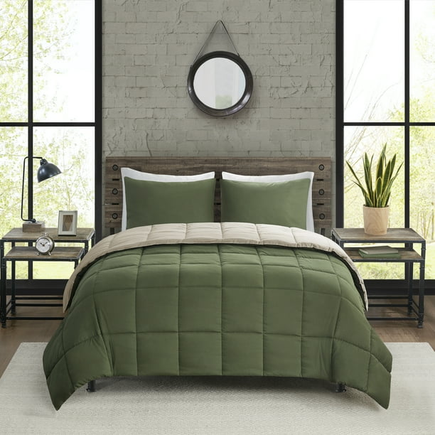 Woolrich 3 Piece Solid Reversible Down Alternative Comforter Set King Green Com Woolrich 3 Piece Solid Reversible Down, Woolrich King Size Bedding