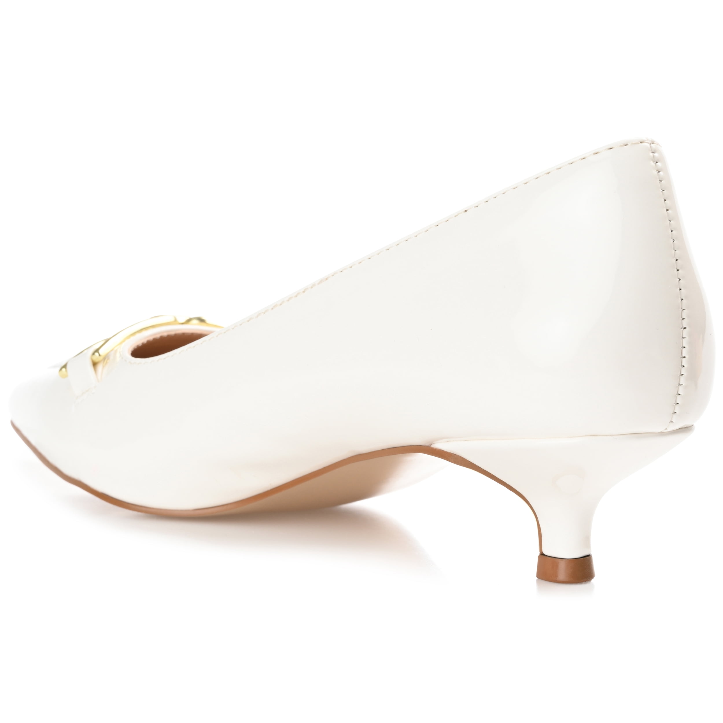 Journee Womens Rumi Kitten Heel Loafer Pointed Toe Pumps, Widths Available