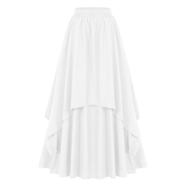 GPOECD Jupes Longues pour Femmes Jupes Style Gothique pour Femmes Blanc,TTG