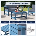 thumbnail image 3 of KINGYES 6 Pieces Outdoor Furniture Set, HDPE All Weather Use Conversation Couch Sets,2 Armchairs & 2 Loveseat & 2 Coffee Table for Patio Backyard, Blue Frame with Gray Cushions, 3 of 11