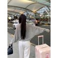 thumbnail image 2 of Grey Women Loose Fit Long Sleeve Open Front Sweater, 2 of 9