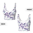 thumbnail image 5 of Picia Lavender Flowers Sports Bra for Women,Padded Strappy Sports Bras Medium Support Yoga Bra with Removable Cups,Running Yoga Bra-XX-Large, 5 of 9