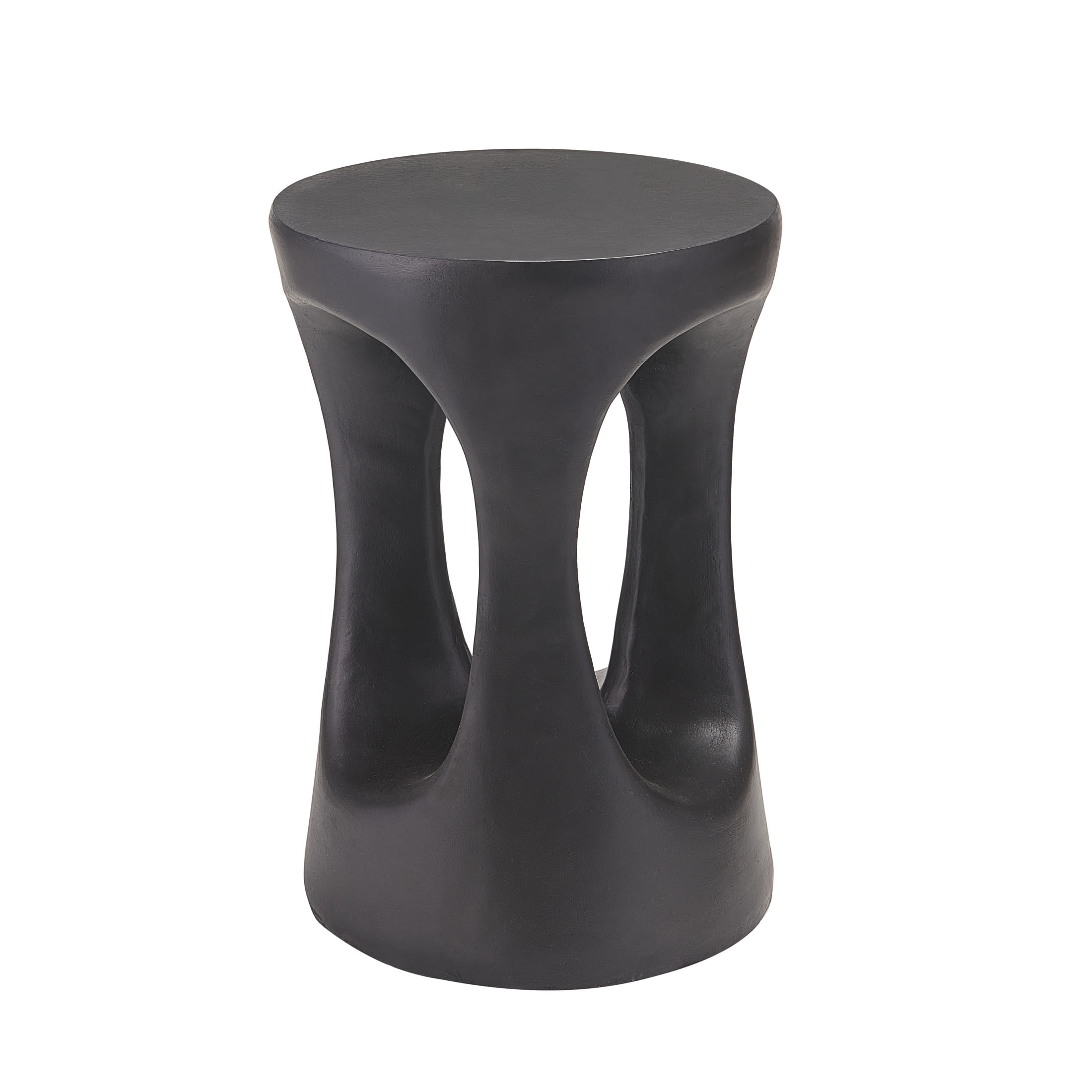 Christopher Knight Home 14" Side Table, Lightweight Concrete Indoor Outdoor Accent End Table, Black