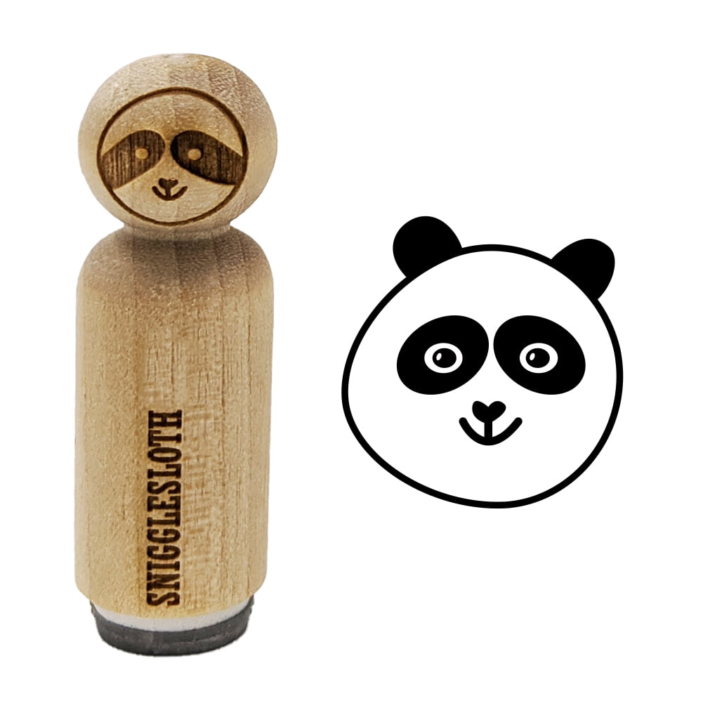 1//2 Inch Mini Happy Panda Face Rubber Stamp for Stamping Crafting Planners