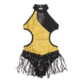 thumbnail image 3 of YONGHS Kids Girls Sequin Fringe Leotard Jazz Latin Dance Tassel Dress Samba Salsa Performance Costume Yellow 16, 3 of 7