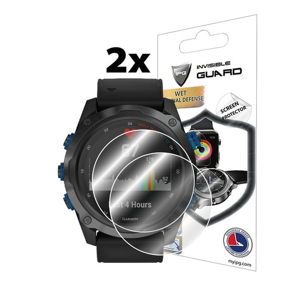 IPG for Garmin Descent Mk2 - Mk2i Smartwatch Screen Protector (2 Units) Invisible Ultra HD Clear Film Anti Scratch Guard-Smooth/Self-Healing/Bubble -Free