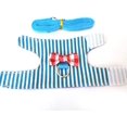 thumbnail image 4 of Pet Harness, Small Rabbit Harness Leash Bowknot Stripe Plaid Strap Harness for Walking Small Animal (M, Blue Stripe), 4 of 5