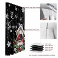 thumbnail image 6 of Black Snowman Christmas Blackout Curtains for Bedroom/Living Room, Pinch Pleated Black Out Curtains, Xmas Snowflake Birds Berry Winter Room Darkening Window Drapes with Hooks 2 Panels, 59"x70", 6 of 8