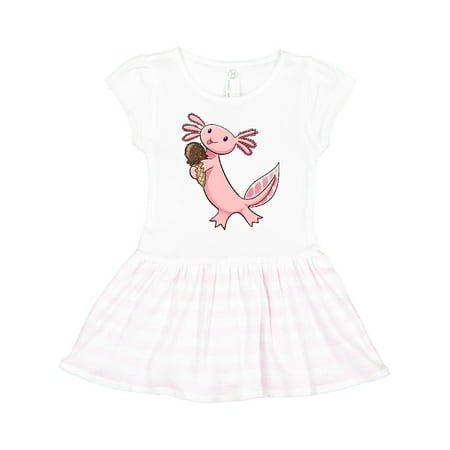 

Inktastic Cute Axolotl Eating Ice Cream Gift Toddler Girl Dress