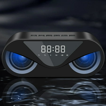 cvlncycling Clearance Bluetooth Speaker Waterproof Bluetooth Speaker for TV Wireless Sound Portable Subwoofer Owl LED Clock Alarm Clock Desktop APP Control for Family Gatherings and Outdoor
