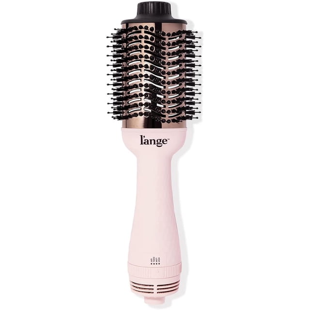 L'ange Hair Le Volume 2-in-1 Titanium Blow Dryer Brush Blush Hot Air Brush with Oval Barrel