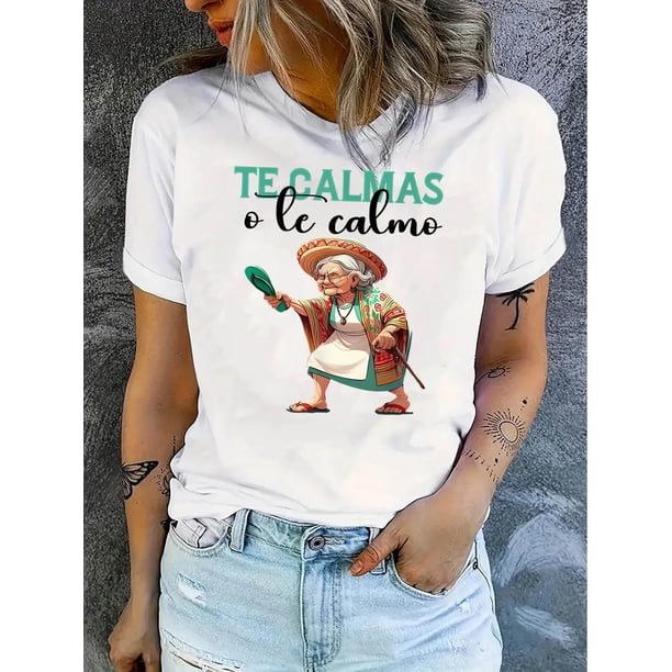 Camiseta De Mujer Verano Casual Mujer Básica Camiseta Para Deportes Callejeros PlayaCreative English Design for Ladies, Featuring a Stylish Round-Neck Short-Sleeve T-Shirt with a Simple And Casual S