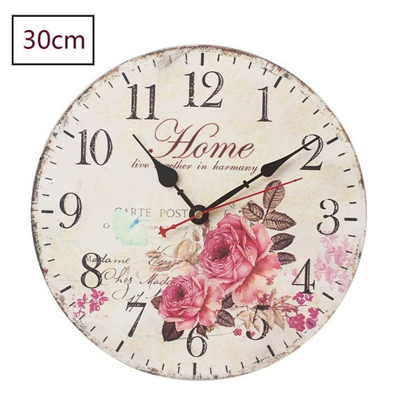 12 inch 30cm wood silent vintage wall clock clock wall clock without ticking noises