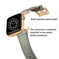 thumbnail image 4 of WFEAGL Genuine Leather Business Replacement Apple Watch Band 42mm 44mm 45mm Grey/Gold, 4 of 6