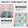 thumbnail image 6 of Pioneer Flower Floral Print Pattern Apron for Women and Men, Cotton Linen Waterproof with Pockets, Adjustable, 33x27 Inch for Kitchen, Gardening, BBQ, Salon, 6 of 6