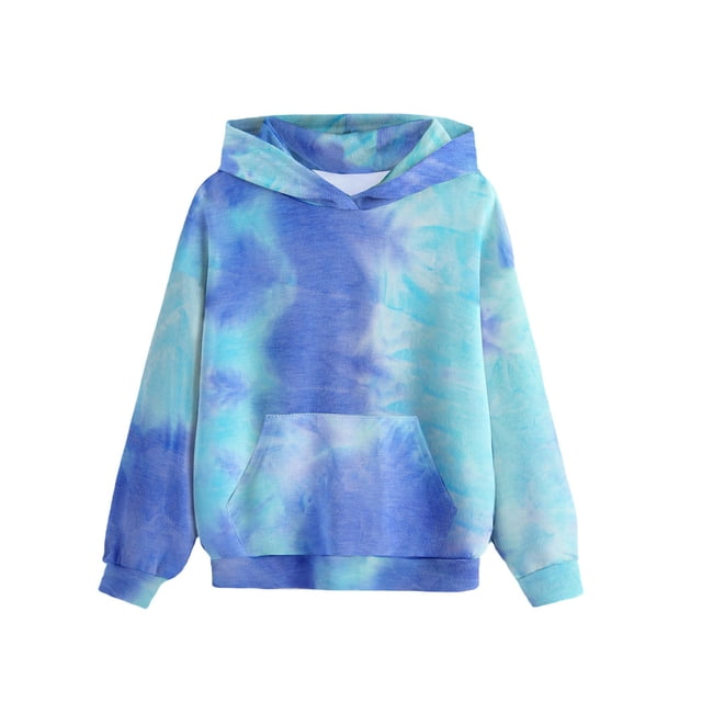 Chandails en Molleton à Capuche Unisexes pour Enfants Garçons Filles Manches Longues Chandails en Molleton Amples Graphiques Tendance 7 Ans, Bleu