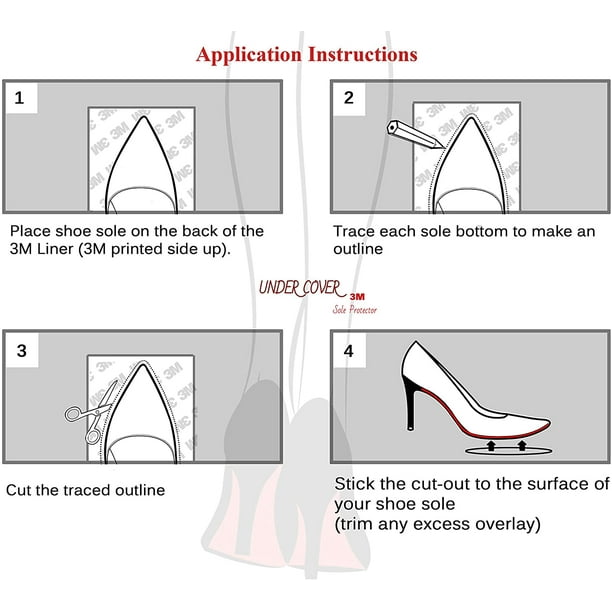 Clear Sole Protector Louboutin Heels - Protect your red bottom shoe soles &  guard Christian Louboutin Heels - virtually invisible 3M Sticker 