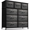 thumbnail image 1 of Sorbus 9 Drawer Fabric Dresser for Bedroom - Tall Storage Chest of Drawers for Clothes, Portable Stand up Wardrobe with Faux Wood Drawers, Store Clothing, Clutter, Linens., 1 of 4