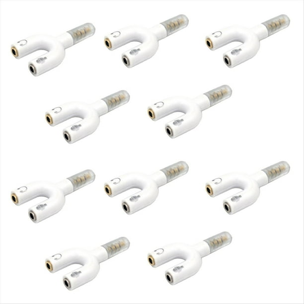10 Adaptadores Divisores de Audio para Auriculares de 3,5 mm, Tipo U, para Micrófono y Audio, 2 en 1, Conector Giratorio, Color .