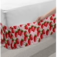 thumbnail image 2 of Red Bed Skirt, Delicious Big Strawberries on Pink Background Tasty Juicy Ripe Summer Fruits, Elastic Bedskirt Dust Ruffle Wrap Around for Bedding Decor, 4 Sizes, Red Green Pink, by Ambesonne, 2 of 2
