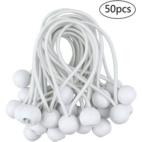 50 tensores de bola elásticos, tensores de lona para pabellones, campamentos, cordones para tiendas de campaña, arnés de extensión para cortinas, 10 cm