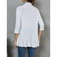 thumbnail image 5 of Zeagoo Women's Open Front 3/4 Sleeve Draped Ruffles Knit Cardigan, 5 of 6